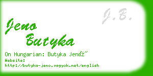 jeno butyka business card